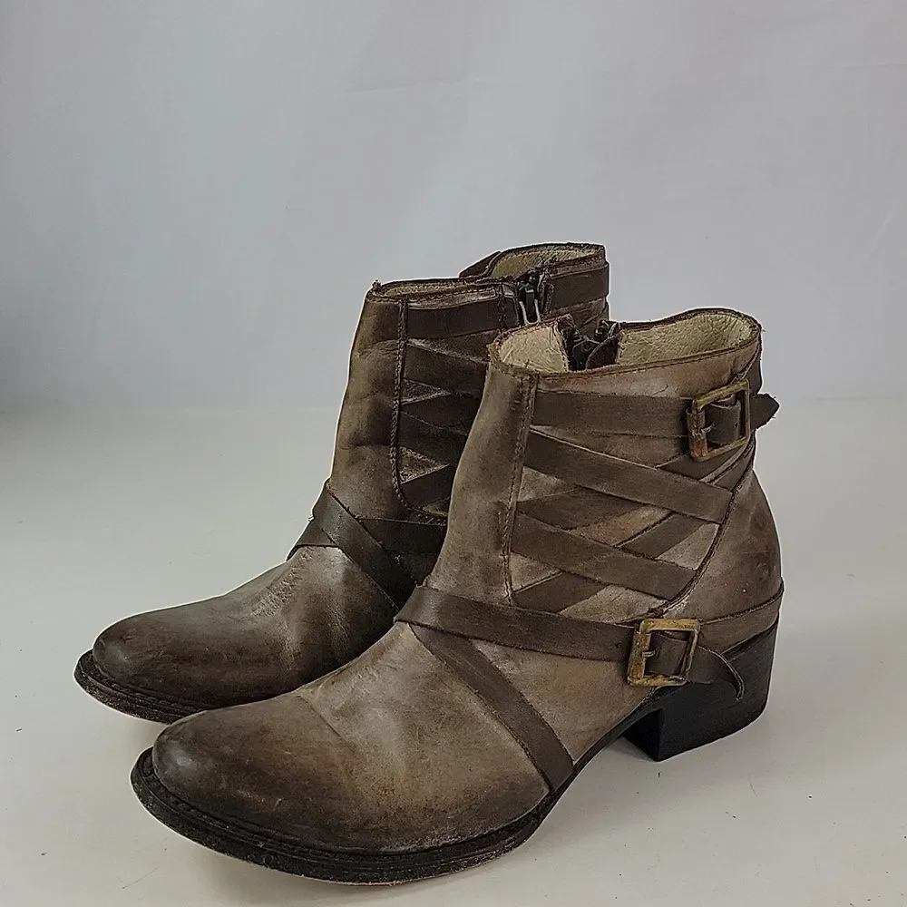 Freebird‎ By Steven Sammi Brown Leather Ankle Boots